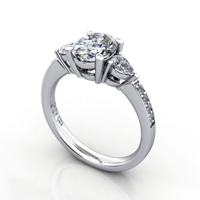 Engagement Ring, PLAT, Oval, RSA5, 3D