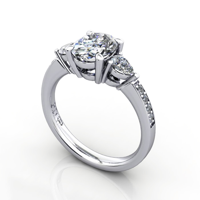 Engagement Ring, PLAT, Oval, RSA5, 3D