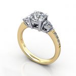 Engagement Ring, YG, Cushion, RSA5, 3D
