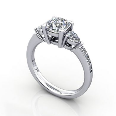 Engagement Ring, PLAT, Cushion, RSA5, 3D