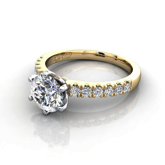 Engagement Ring, YG, Round, RSA6, LF Engagement Ring, YG, Round, RSA6, LF