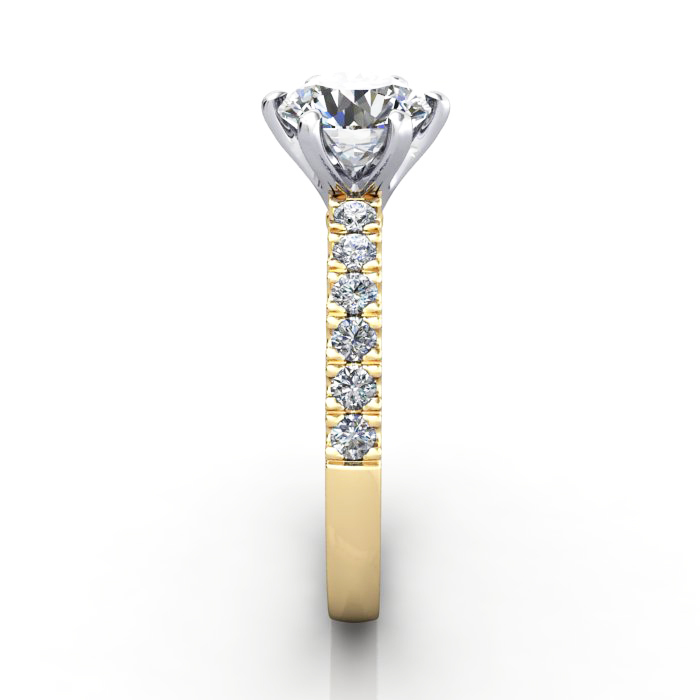 Engagement Ring, YG, Round, RSA6, SV Engagement Ring, YG, Round, RSA6, SV