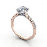 Diamond Solitaire RSA44 Oval Rose 3D