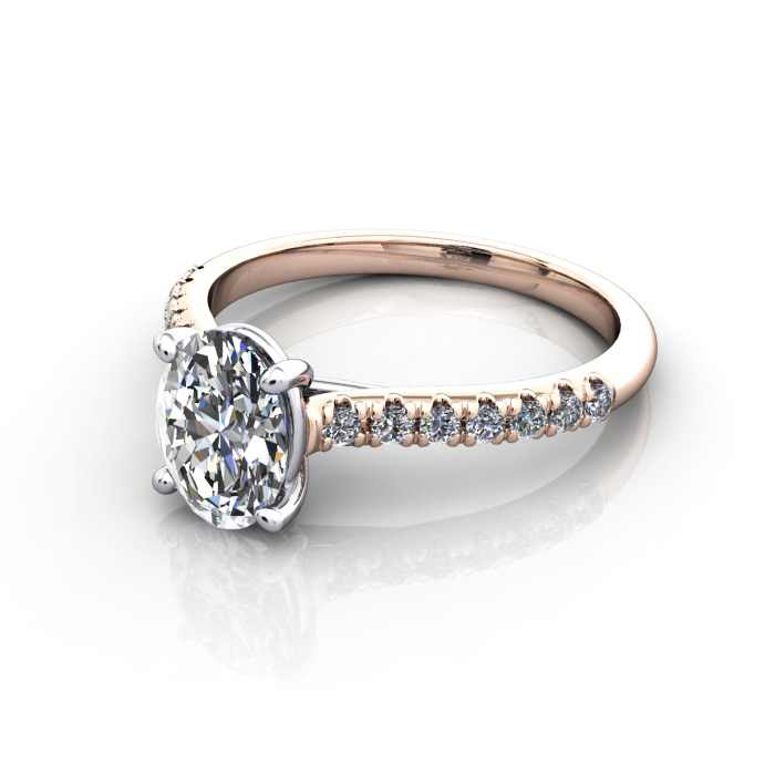 Diamond Solitaire RSA44 Oval Rose LF