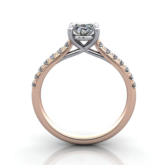 Diamond Solitaire RSA44 Oval Rose TF