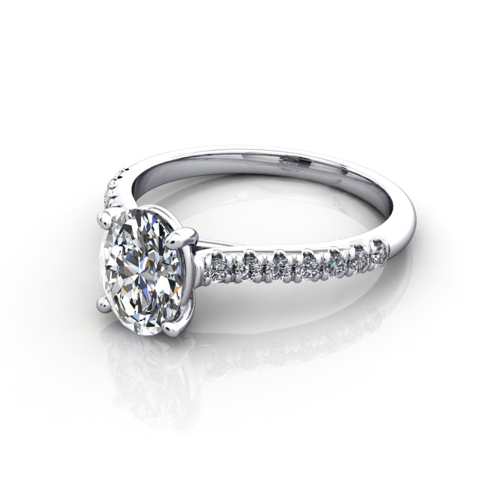Diamond Solitaire RSA44 Oval Platinum LF