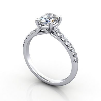 Diamond Solitaire RSA44 Oval Platinum 3D