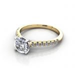 Diamond Solitaire RSA44 Round Yellow LF
