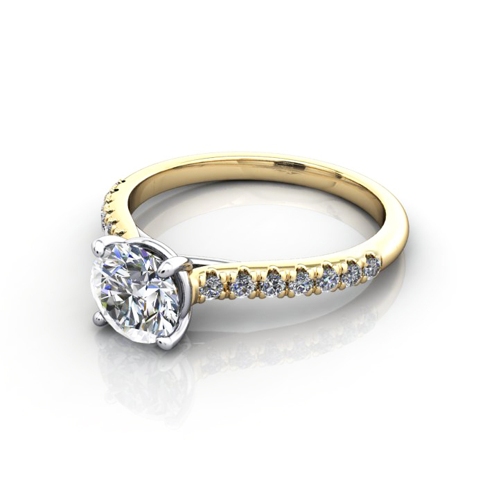Diamond Solitaire RSA44 Round Yellow LF