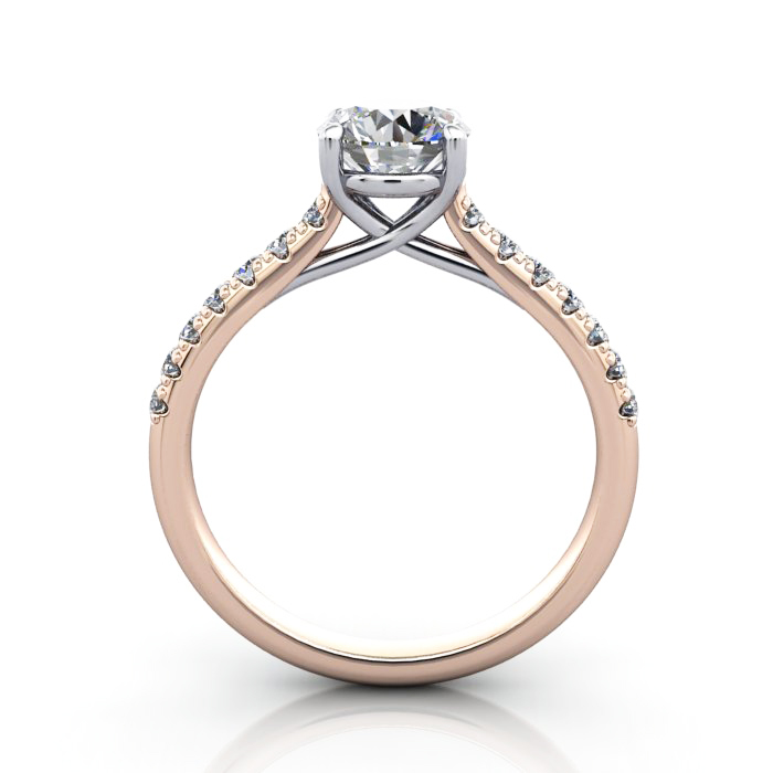 Diamond Solitaire RSA44 Round Rose TF