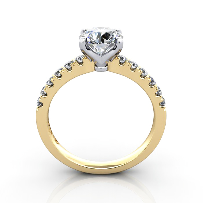 Engagement Ring, YG, Round Brilliant cut diamond, RSA4, TF