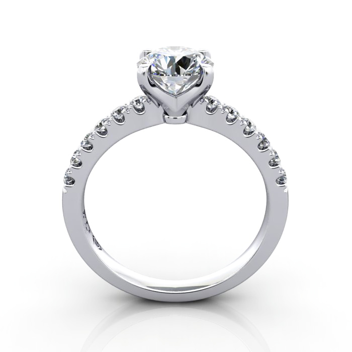Engagement Ring, Platinum, Round Brilliant cut diamond, RSA4, TF