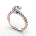 Engagement Ring, RG, Round Brilliant cut diamond, RSA4, 3D