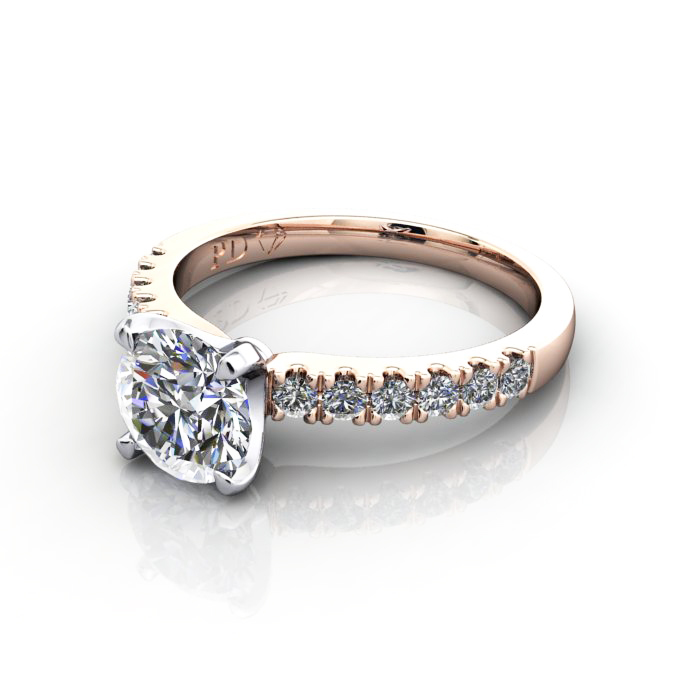 Engagement Ring, RG, Round Brilliant cut diamond, RSA4, LF