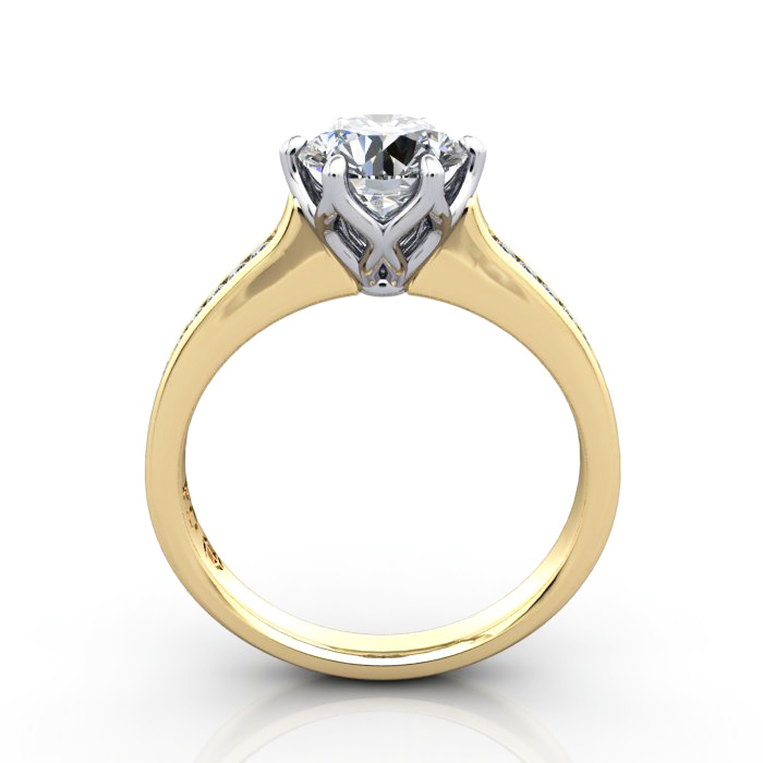 Engagement Ring, YG, Round diamond, RSA3, TF