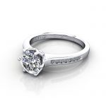 Engagement Ring, Platinum, Round diamond, RSA3, LF