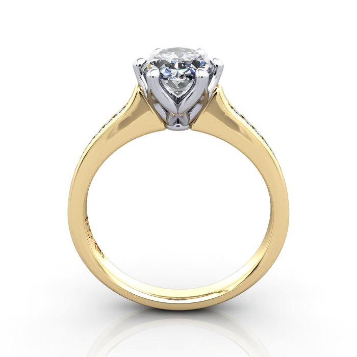 Engagement Ring, YG, Oval diamond, RSA3, TF Engagement Ring, YG, Oval diamond, RSA3, TF
