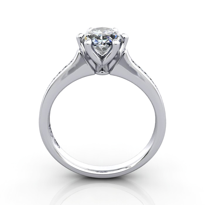 Engagement Ring, Platinum, Oval diamond, RSA3, TF