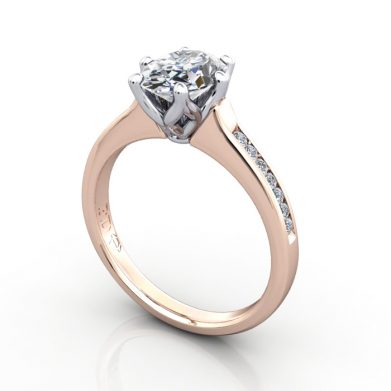 Engagement Ring, RG, Oval diamond, RSA3, 3D