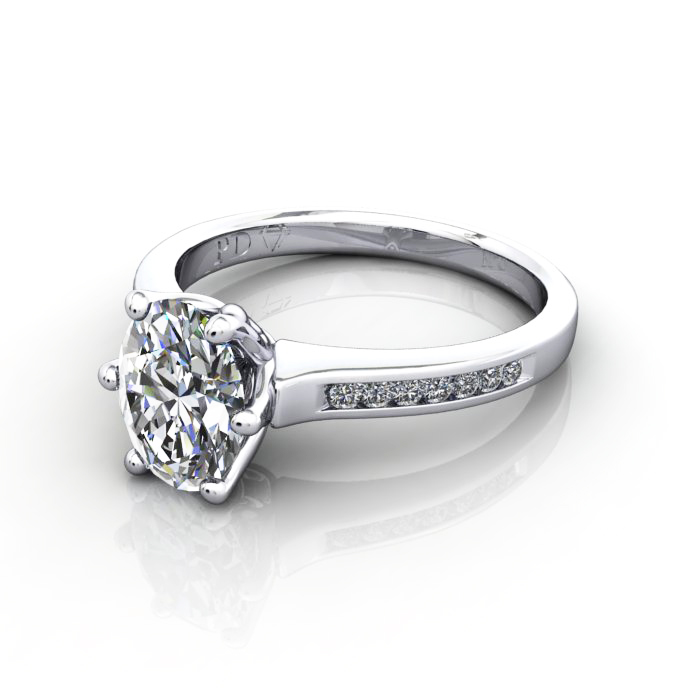 Engagement Ring, Platinum, Oval diamond, RSA3, LF
