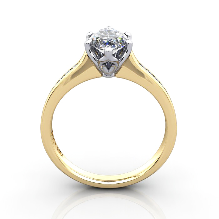 Engagement Ring, YG, Marquise cut diamond, RSA3, TF