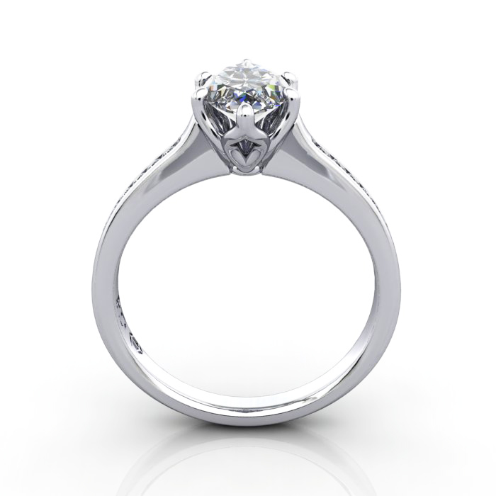 Engagement Ring, Platinum, Marquise cut diamond, RSA3, TF