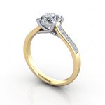 Video-Engagement Ring, Princess Cut, RSA2, Yellow Gold, 3D