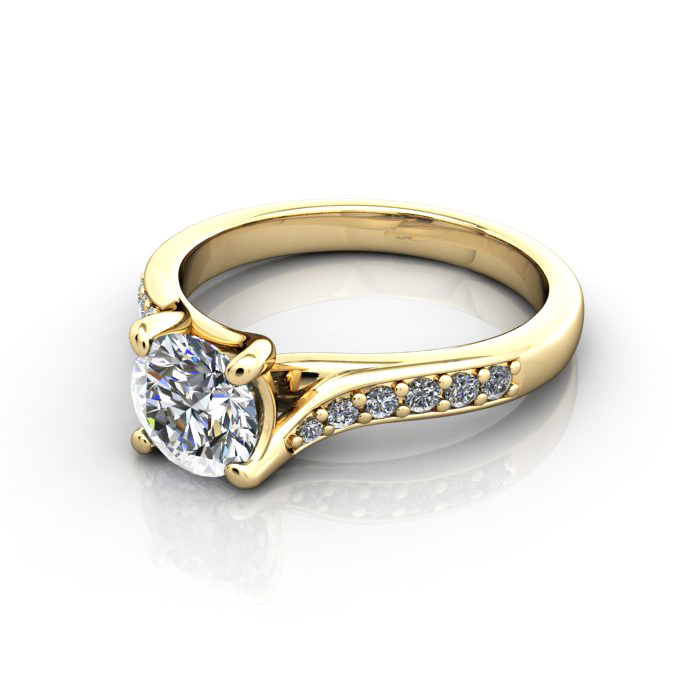 Diamond Solitaire RSA10 Round Yellow LF