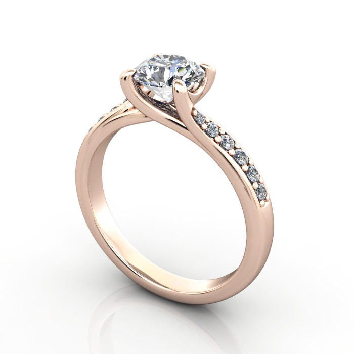 Diamond Solitaire RSA10 Round Rose 3D Diamond Solitaire RSA10 Round Rose 3D