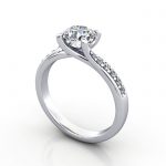 Diamond Solitaire RSA10 Round Platinum 3D