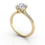 Engagement Ring, Yellow, Round Cut Diamond, RSA1, 3D Thumbnail