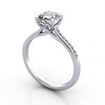 Engagement Ring, Platinum, Asscher cut diamond, RSA1, 3D, Thumbnail