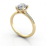 Engagement Ring, Yellow, Oval Cut Diamond, RSA1, 3D Thumbnail