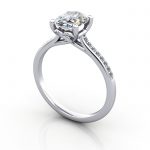 Engagement Ring, Platinum, Oval Cut Diamond, RSA1, 3D Thumbnail (2)