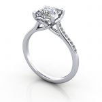 Engagement Ring, Platinum, Princess Cut Diamond, 3D Thumbnail