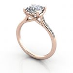 Engagement Ring, Rose Gold, Princess Cut Diamond, RSA1, 3D Thumbnail