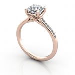 Engagement Ring, Rose Gold, Cushion Cut Diamond, RSA1, 3D, Thumbnail