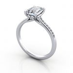 Engagement Ring, Platinum, Emerald Diamond, RSA1, 3D Thumbnail