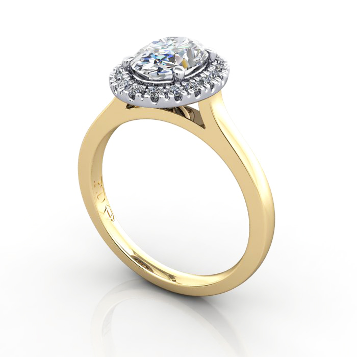 Halo Diamond Ring YG - 3D RH8