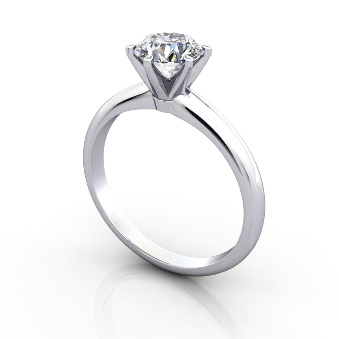 Engagement Ring RS2 White Gold 3D - Thumbnail