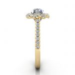 Halo Engagement Ring, Yellow Gold, RH7, SV