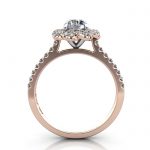 Halo Engagement Ring, Rose Gold, RH7, TF