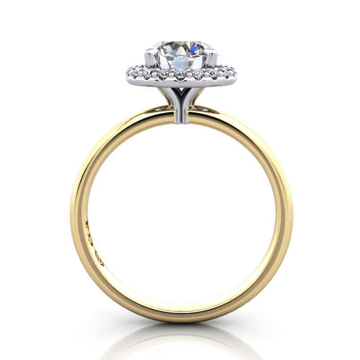 Halo Engagement Ring, Yellow Gold, RH6, TF