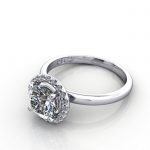 Halo Engagement Ring, White Gold, RH6, LF Halo Engagement Ring, White Gold, RH6, LF