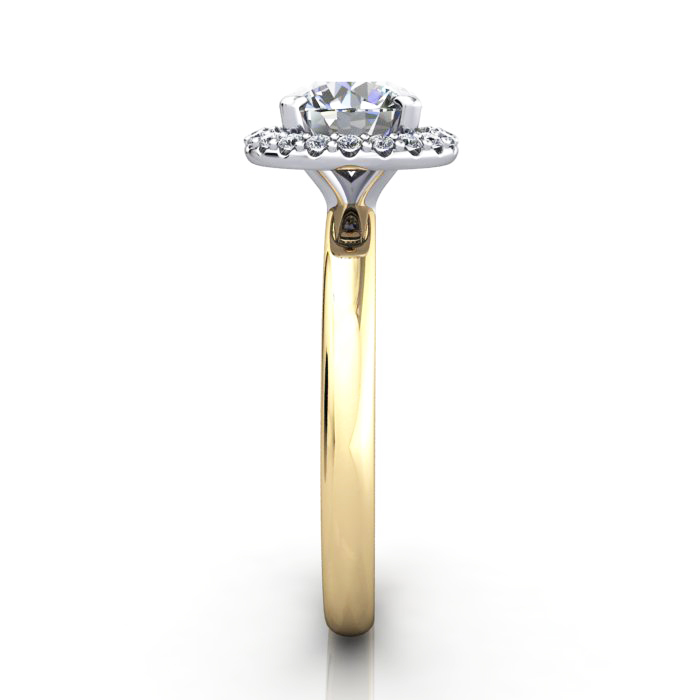 Halo Engagement Ring, Yellow Gold, RH6, SV