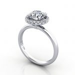 Video-Halo Engagement Ring, Platinum. RH6, 3D Video-Halo Engagement Ring, Platinum. RH6, 3D