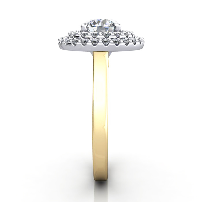 Halo Engagement Ring, Yellow Gold, RH5, SV