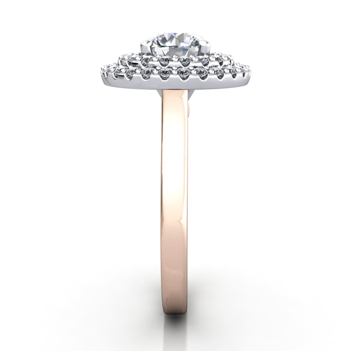 Halo Engagement Ring, Rose Gold, RH5, SV
