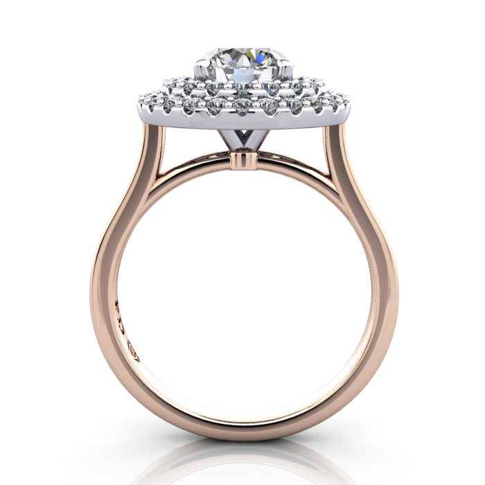 Halo Engagement Ring, Rose Gold, RH5, TF