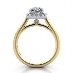 Cushion Engagement Ring, Yellow Gold, RH4, TF